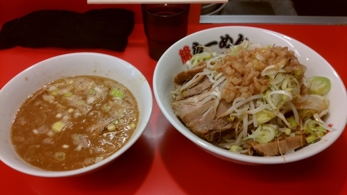 「つけ麺ブタ増し　アブラカラメネギ」@豚ラーメン 板橋駅前店の写真