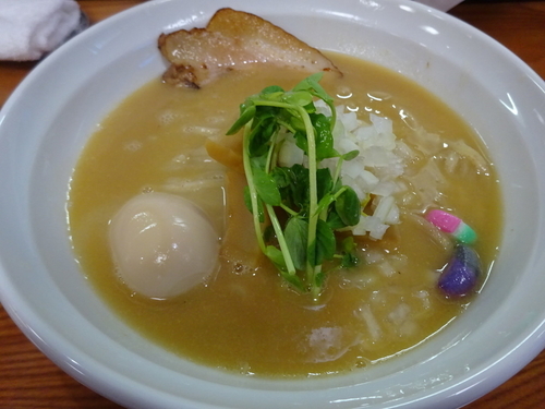 「濃厚　味玉鶏白湯麺　（味噌）　900円」@麺匠 なか巌の写真