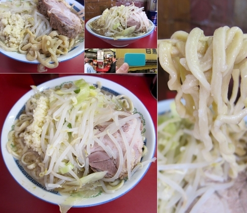 「ラーメン 500円（カタメ・野菜・蒜）」@ラーメン二郎 目黒店の写真