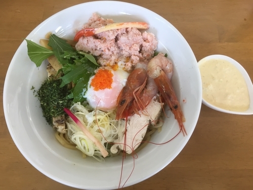 「【皐月の一杯】紅ズワイ＆赤海老の和えそばC」@MENYA 食い味の道有楽の写真