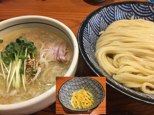 「【限定】塩つけ麺、チャーシュー増し、柚子」@麺 一直の写真