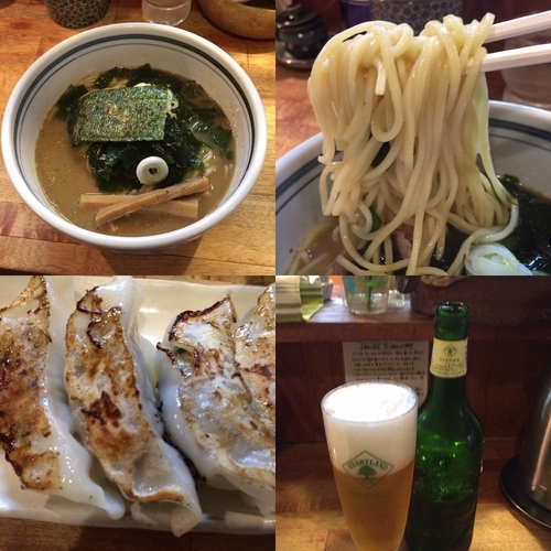 「らーめん わかめトッピング ¥750 & 焼餃子 ¥380」@こうかいぼうの写真