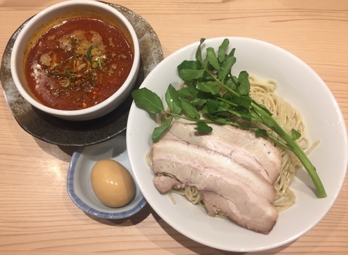 「[限定]煮干担々つけそば中盛980円+味玉」@鯛塩そば灯花 本店の写真