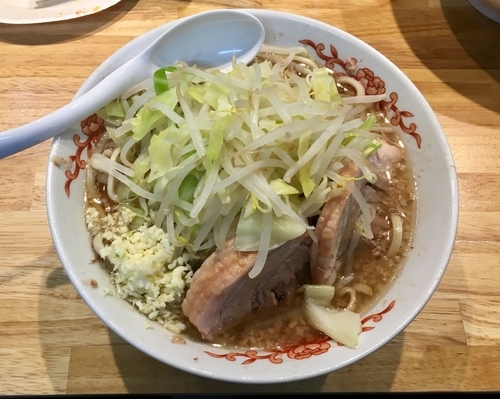 「小ラーメン 700円 アブラニンニク少なめ」@ラーメン 登良治郎の写真