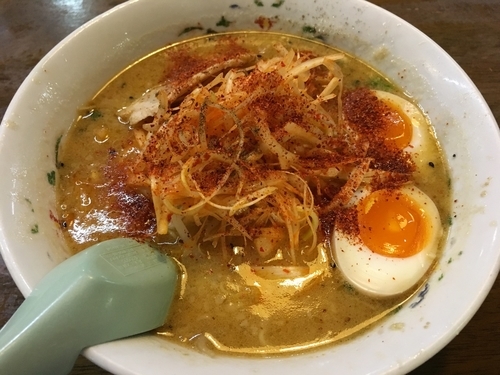 「ネギ味噌ラーメン＋煮玉子」@ラーメン蘇洲 須玉店の写真