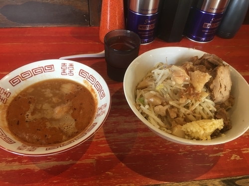「エビつけ麺 豚増し」@ラーメン二郎 会津若松駅前店の写真