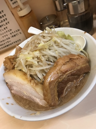 「ラーメン 野菜少 カラメ」@自家製ラーメン 大者の写真