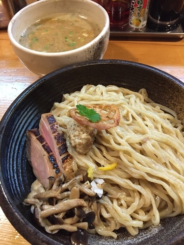 「鴨白湯つけそば」@はりけんラーメン 南店の写真