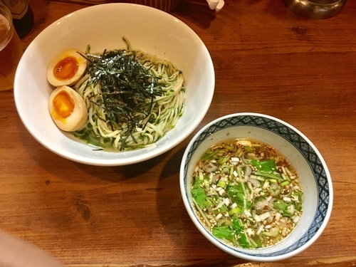 「生海苔和えつけ麺〜白醤油仕立て【限定】+ 味玉」@麺処 びぎ屋の写真