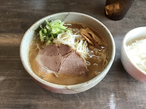 「味噌鶏白湯ラーメン850円+ライス100円」@麺屋たいこうぼうの写真