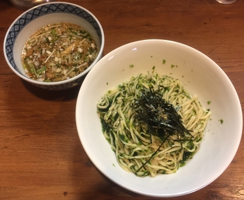 「[限定]生のりの和えつけ麺〜白醤油仕立て〜950円」@麺処 びぎ屋の写真