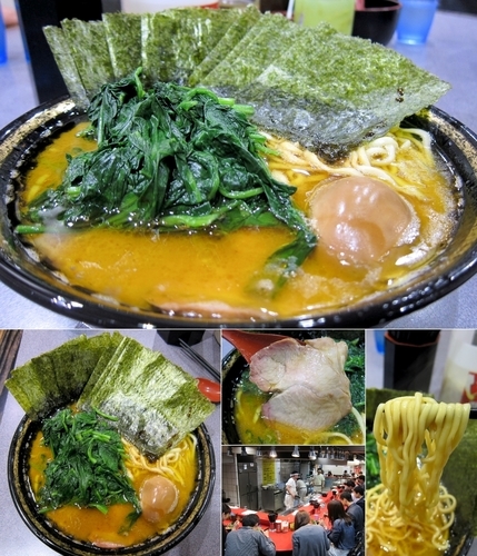 「中盛ラーメン 800円 + のり + 味玉 + ほうれん草～」@家系総本山 ラーメン吉村家の写真