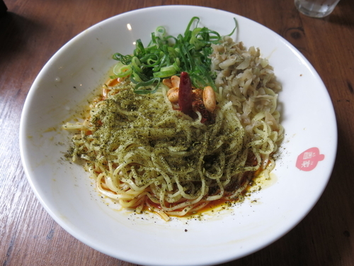 「麻辣汁なし担々麺＋麺大盛り：920円＋100円」@香家 三田店の写真