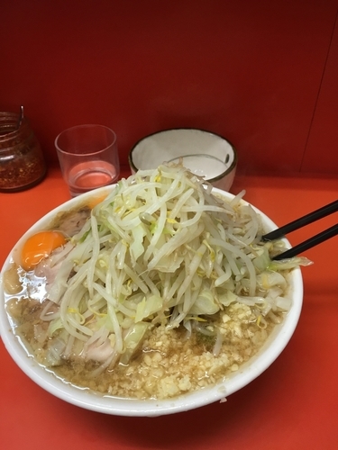 「小（ヤサイ、ニンニク、脂少なめ）」@ラーメン二郎 神田神保町店の写真