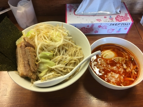 「つけ麺 850円 中盛り？ 味玉 100円」@豚そば信長の写真