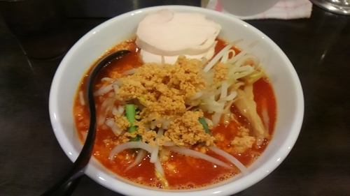 「極辛鶏そば　大盛り　￥1050」@鶏そば 志堂の写真