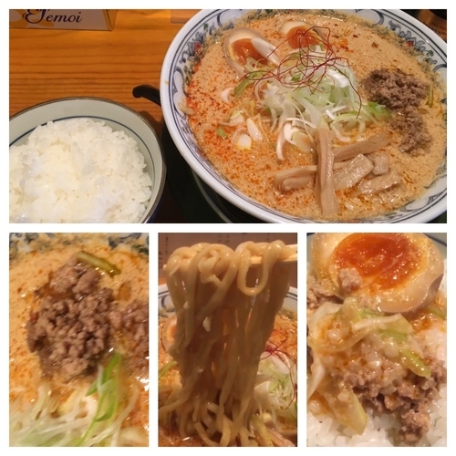 「背脂担々麺 770円＋Aセット50円」@麺屋 極一の写真