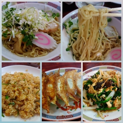 「宝そば700円＋餃子＋ニラ玉＋ビール」@宝華の写真