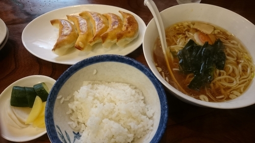 「半ラーメン、小ライス、餃子」@赤城ラーメンの写真