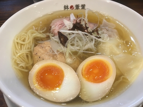 「塩780円、味付き煮玉子100円」@らーめん 鉢ノ葦葉の写真