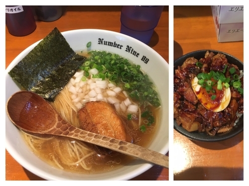 「あっさり醤油ラーメン800円+チャーシュー丼300円」@麺Dining Number Nine 09の写真