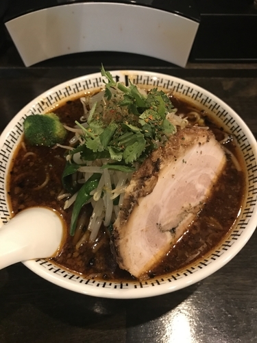 「スパイスラーメン(ネギ)+大盛り+もやし+にんにく」@スパイス・ラー麺 卍力の写真