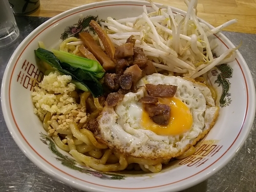 「汁なし　中盛り　※ニンニクあり」@つけ麺・汁なし専門店 R 中村店の写真
