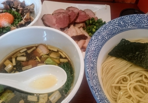 「濃厚昆布水つけめん（限定・中盛）＋チャーシュー＋スタミナ丼」@麺処 ほん田の写真