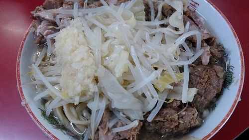 「大ラーメンW豚入り」@ラーメン二郎 目黒店の写真