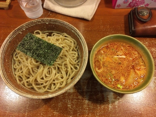 「赤丸つけ麺 辛さ2」@つけめん 美豚 蓮田店の写真