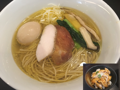 「芳醇味玉(塩)900円、鷄チャーシュー丼280円」@麺屋 龍壽の写真