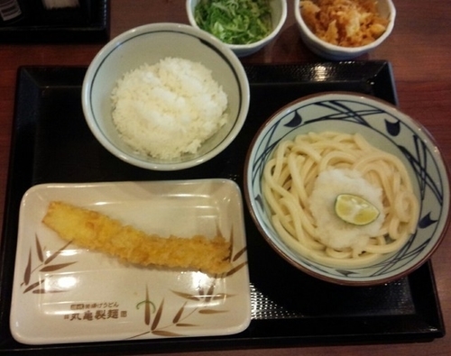 「おろし醤油並350円・天丼用白ご飯130円・イカ天110円」@丸亀製麺 米沢店の写真