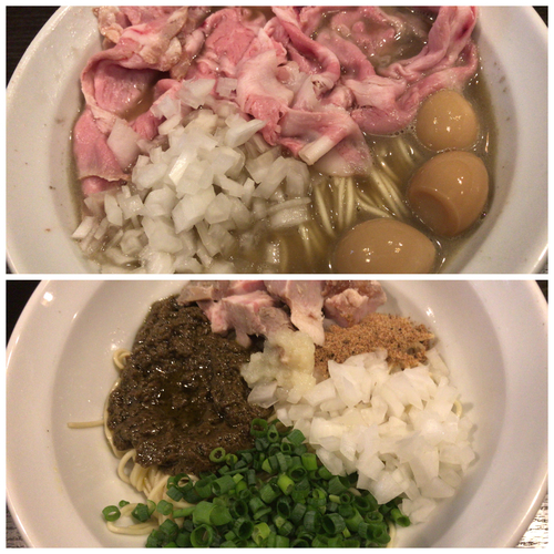 「煮干そばclassic＋肉増し＋うずら味玉＋三陸産牡蠣の和え」@灰汁中華 丿貫 福富町本店の写真