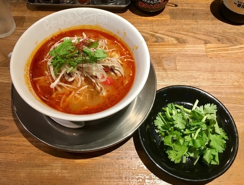 「トムヤムパクチーエスニックラーメンtypeR +追いパクチー」@らあめん花月嵐 元住吉店の写真