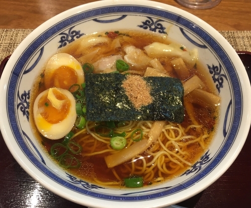 「ワンタンメン＋煮たまご（￥800＋￥100）」@しなのそば 仙之助の写真