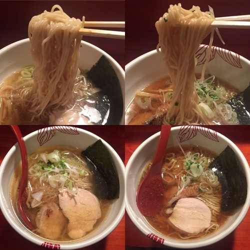 「[限定]比内地鶏と名古屋コーチンの鶏そば850円(塩左・醤油右)」@麺処 あす花の写真