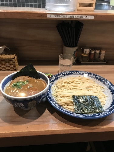 「特製つけそば ➕ えびからし」@中華そば・つけそば 浜屋 我孫子店の写真