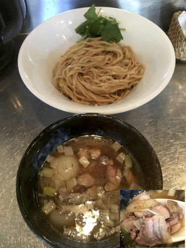 「鴨つけそば (並盛り) ￥900」@日の丸さんじの写真