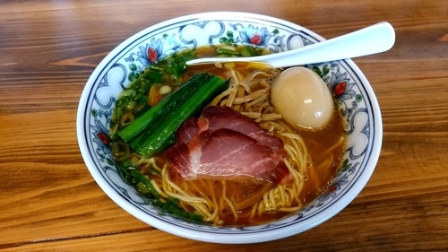 「味玉貝そば（濃口醤油）」@まるえ食堂の写真