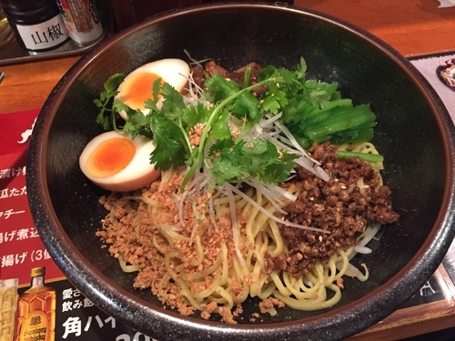 「麻婆まぜそば + 茶漬け卵」@麻婆まぜそば＆担々麺 貴族麻婆の写真