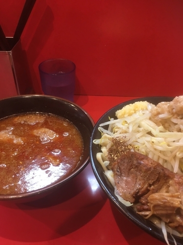 「辛つけ麺大＋豚2枚」@麺屋 桐龍の写真