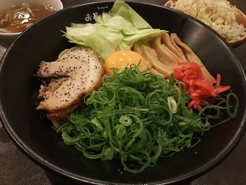 「まぜそば　（大盛り）　※スープ付」@おおぼし 安曇野店の写真