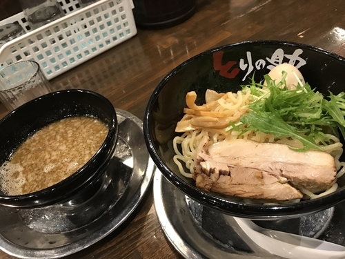 「濃厚鶏つけ麺味玉入り（ねぎ抜き）」@とりの助 上里店の写真