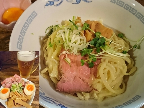 「油そば＋生玉子＋燦点盛り＋生ビール＝￥1700」@燦燦斗の写真