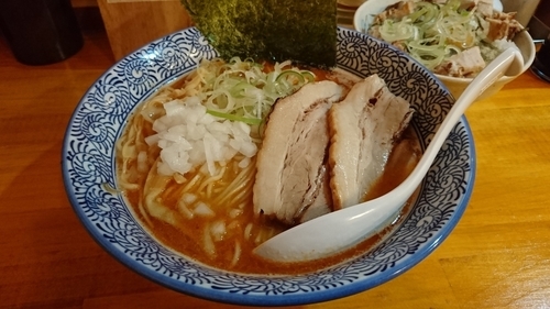 「濃厚煮干し辛そば+大盛り+煮干し香る贅沢卵かけご飯」@麺屋 徳星の写真