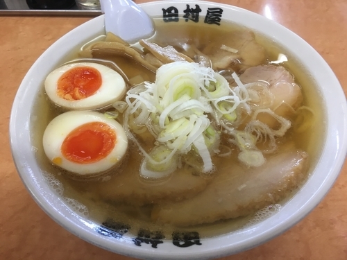 「チャーシューメン＋煮玉子＋餃子」@田村屋の写真