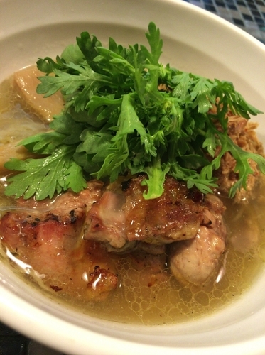 「【肉の日限定】雉肉の金色塩らーめん１２００円」@らーめん 五ノ神製作所の写真