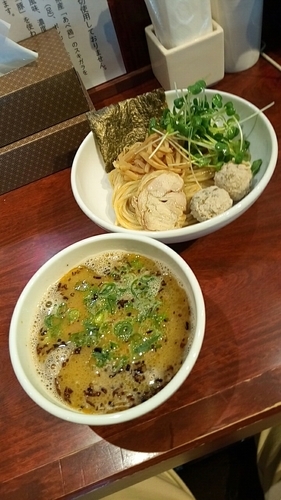 「つけ麵５００円+専用トッピングセット２００円」@鶏だし中華そば かね壱 KANEICHIの写真