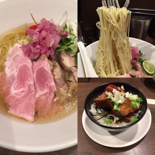 「夜限定 津軽焼き干しラーメン裏(冷やし)セット ¥1000」@八咫烏の写真