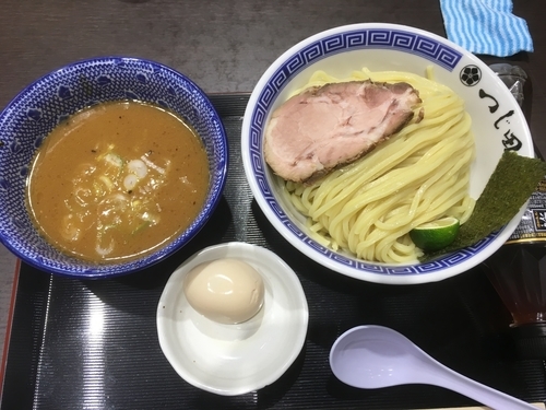 「濃厚味玉つけ麺大盛+黒烏龍茶／￥1,100+160」@つじ田 ららぽーと富士見店の写真